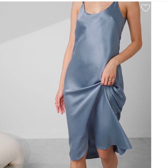 LUNYA BNWT Washable Silk Bias Slip Dress in Pastoral Blue Size XS - Picture 5 of 6
